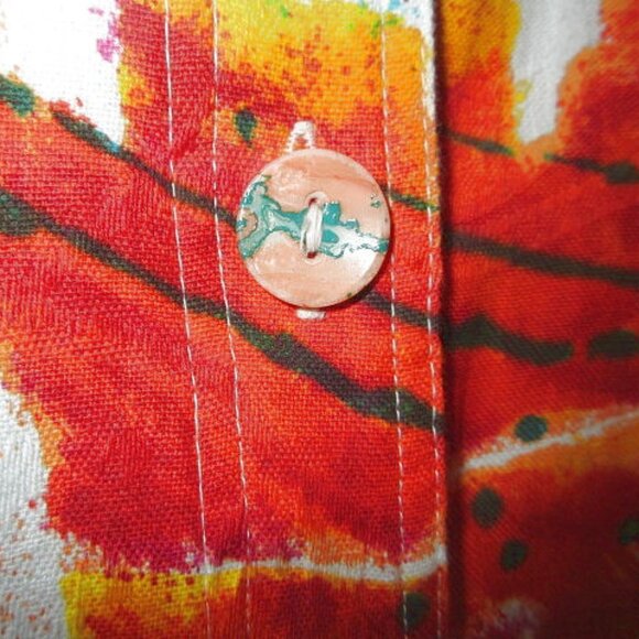 Parsley & Sage Rainbow Art To Wear Top Size XL Button Up Tunic Boho Pop Art NEW - Picture 3 of 13